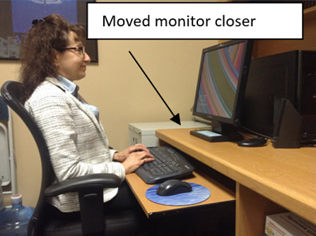Ergonomic Position in chair after evaluation