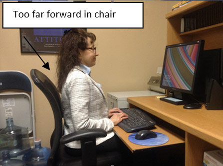 Ergonomic Position in chair before evaluation